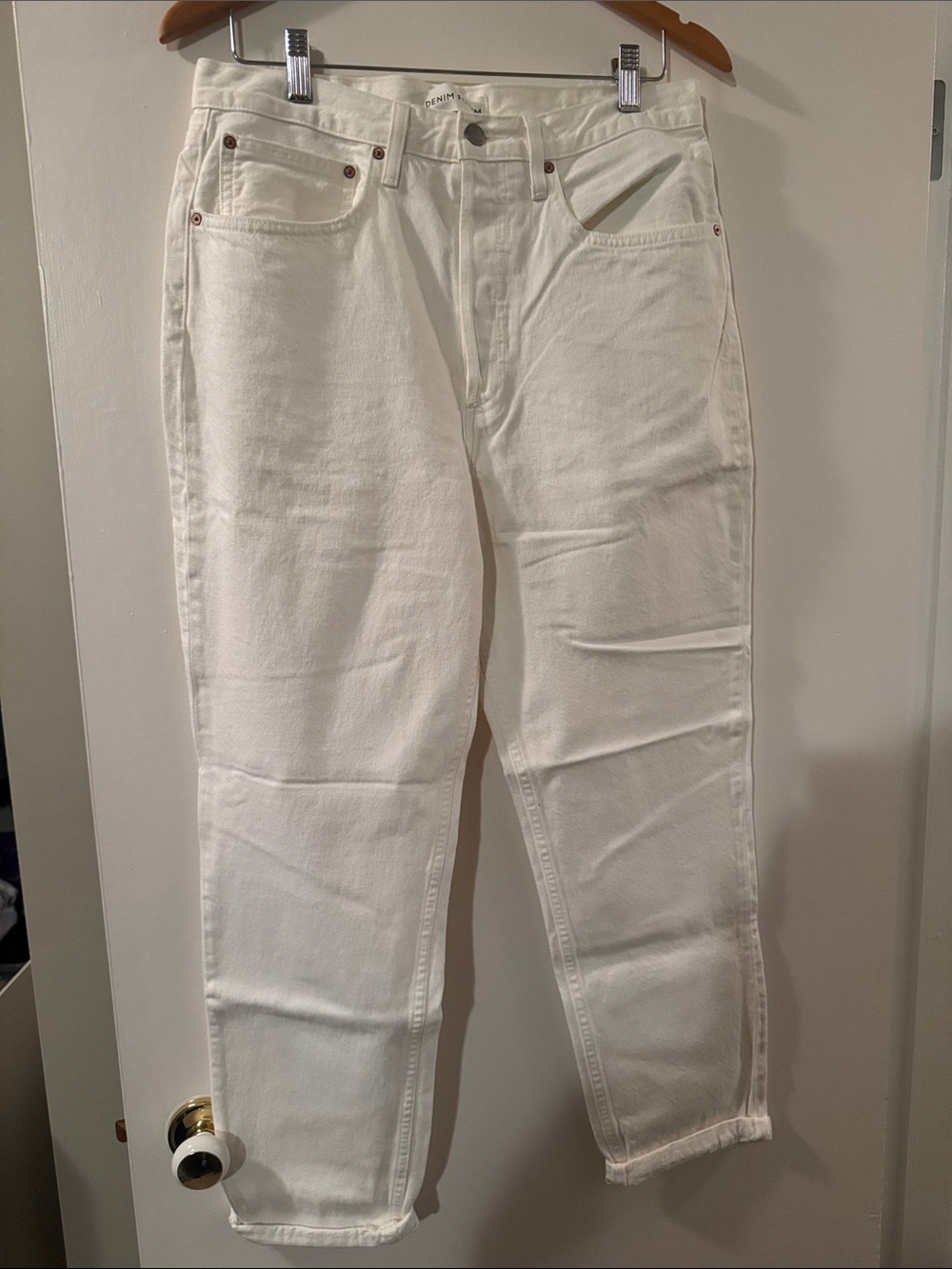 Denim Forum White Boyfriend High Rise Loose - 30/28